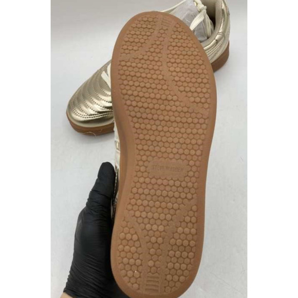NWT Steve Madden Women's Madrid Casual Shoe Fashion Sneaker Shiny Gold Size 7M - Picture 6 of 6